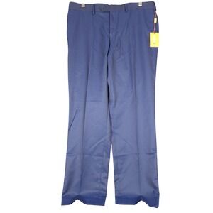 TALLIA Slim Fit Dress Pants Navy Blue‎ Herringbone Mens Size 34W x 30L NEW